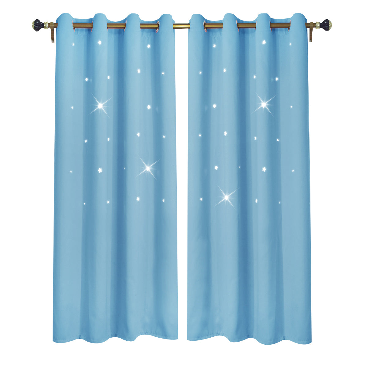 Stars Blackout Curtains, 1 Panel, Blue, 132x160cm/132x183cm/132x213cm
