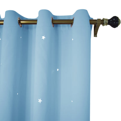 Stars Blackout Curtains, 1 Panel, Blue, 132x160cm/132x183cm/132x213cm