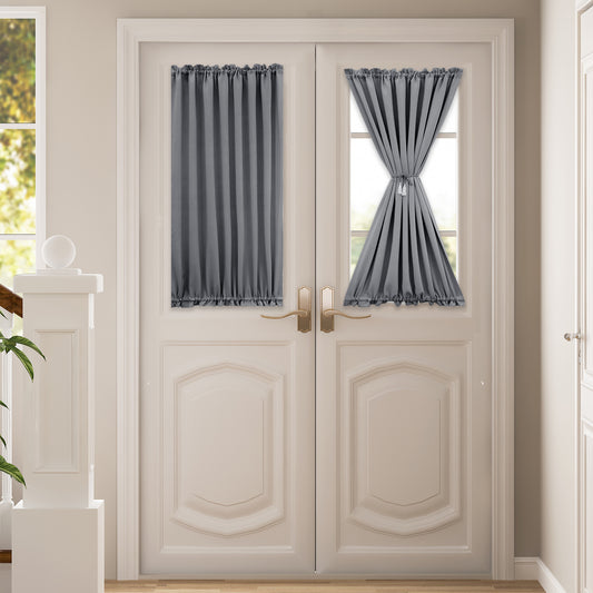 Blackout Door Curtains, 1 Panel, Gray, 61*102cm/61*183cm/132*102cm/132*183cm