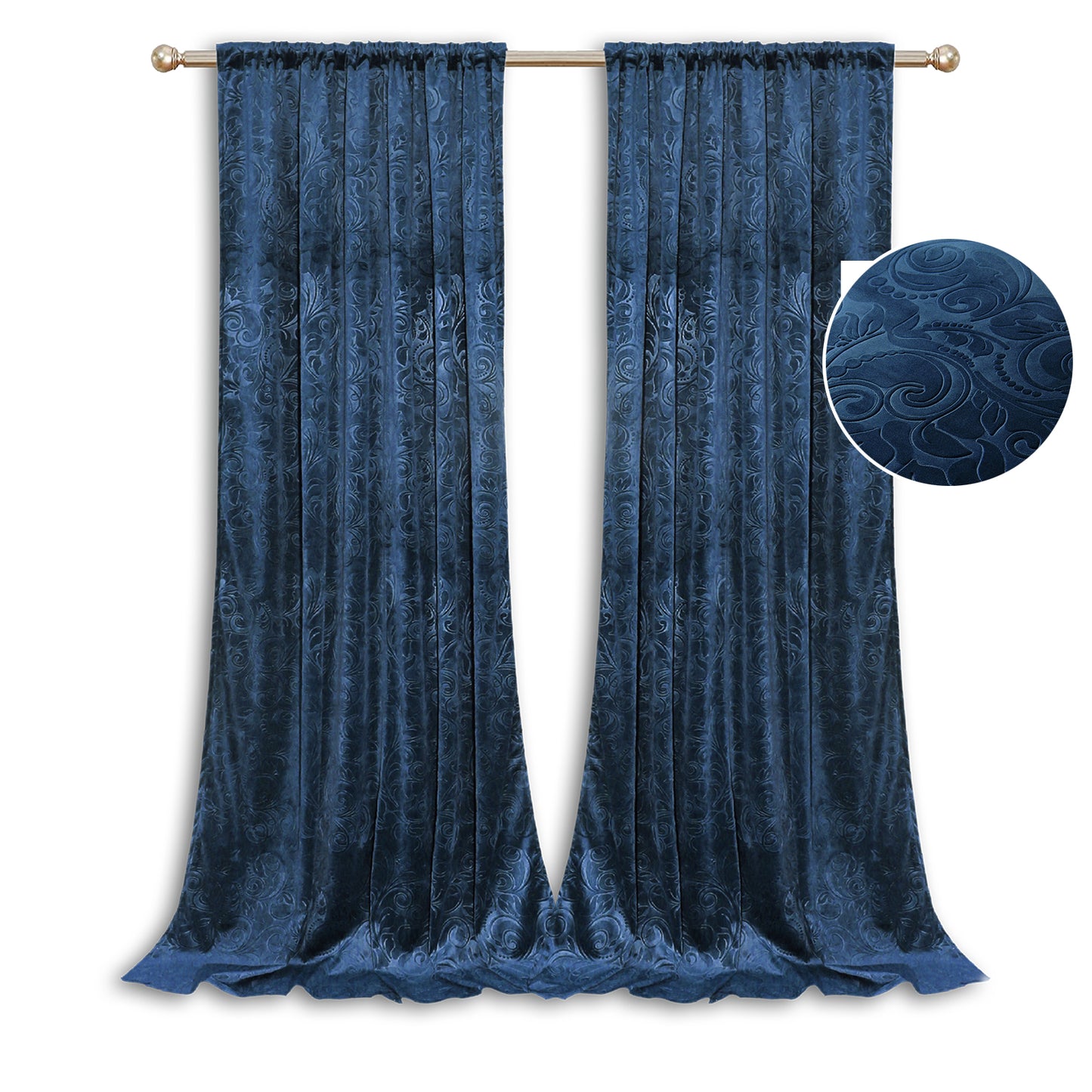 Rideaux occultants doublés de velours roulé