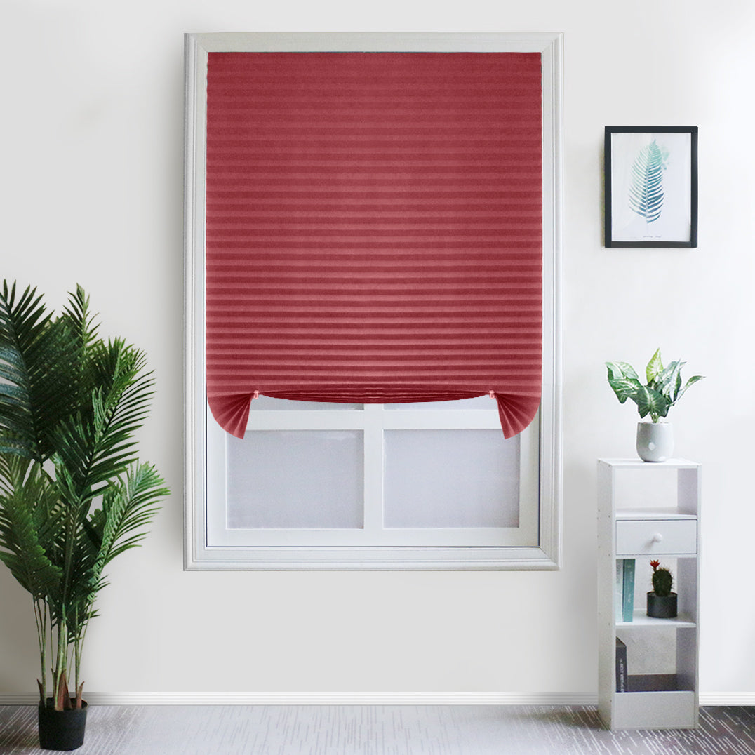 Rideaux auto-adhésifs, 1 panneau, rouge, 60*150cm/60*180cm/90*150cm/90*180cm