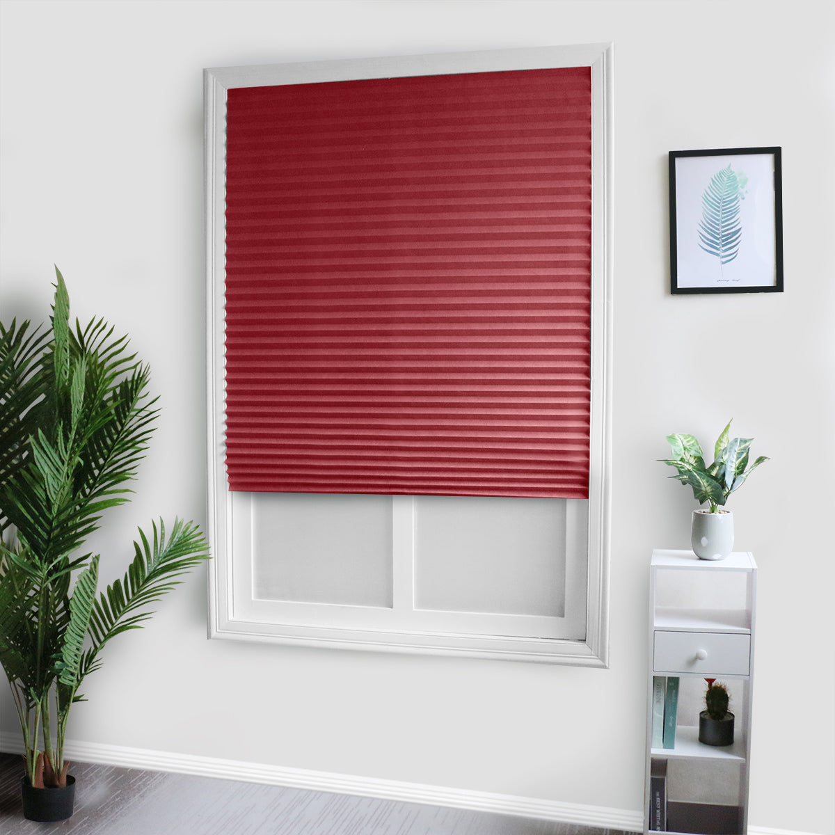 Rideaux auto-adhésifs, 1 panneau, rouge, 60*150cm/60*180cm/90*150cm/90*180cm