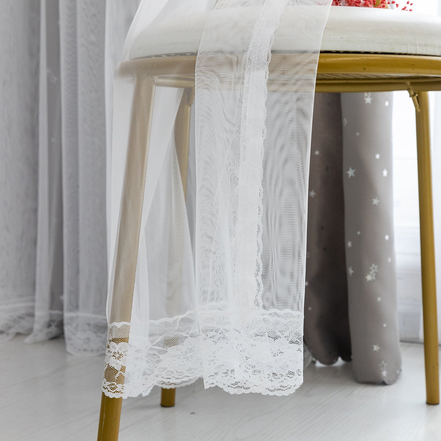 Double-Layer Curtains, 1 Panel, Gray, 132x160cm/132x213cm/132x243cm