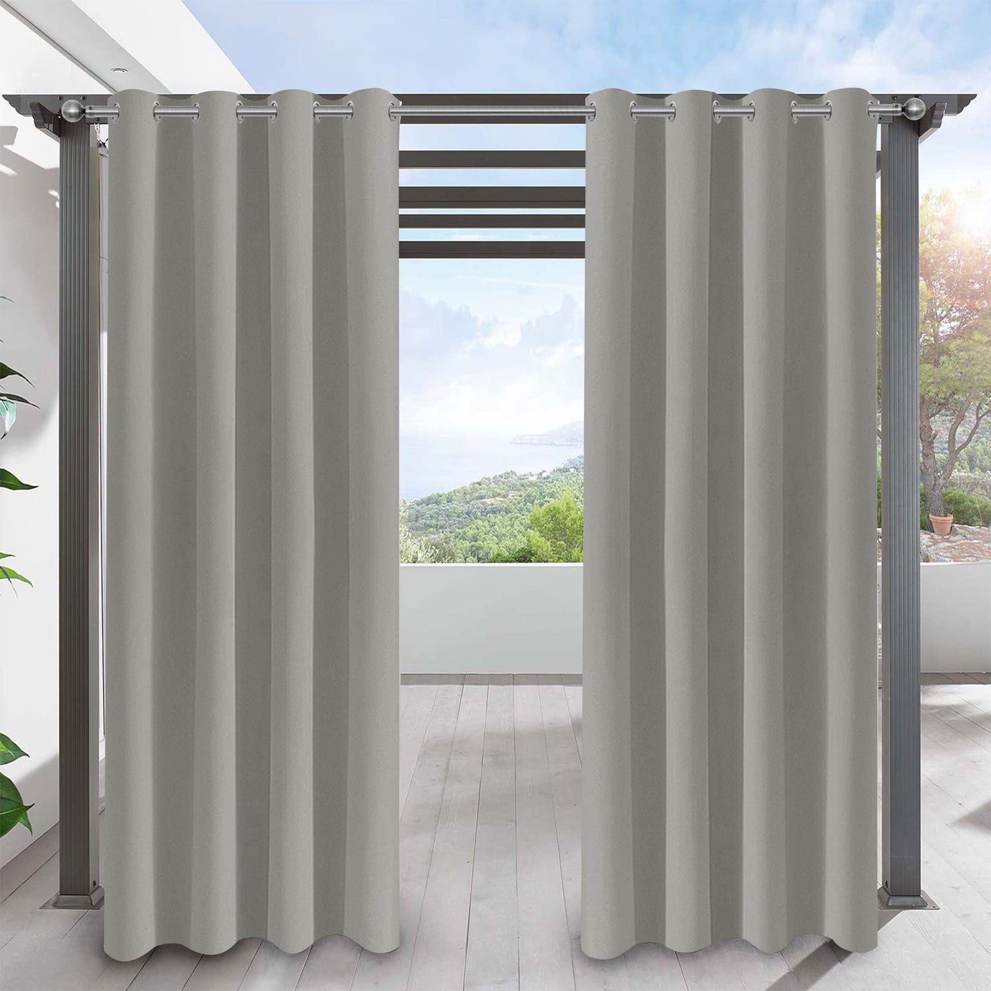 Rideau imperméable pour patio extérieur
