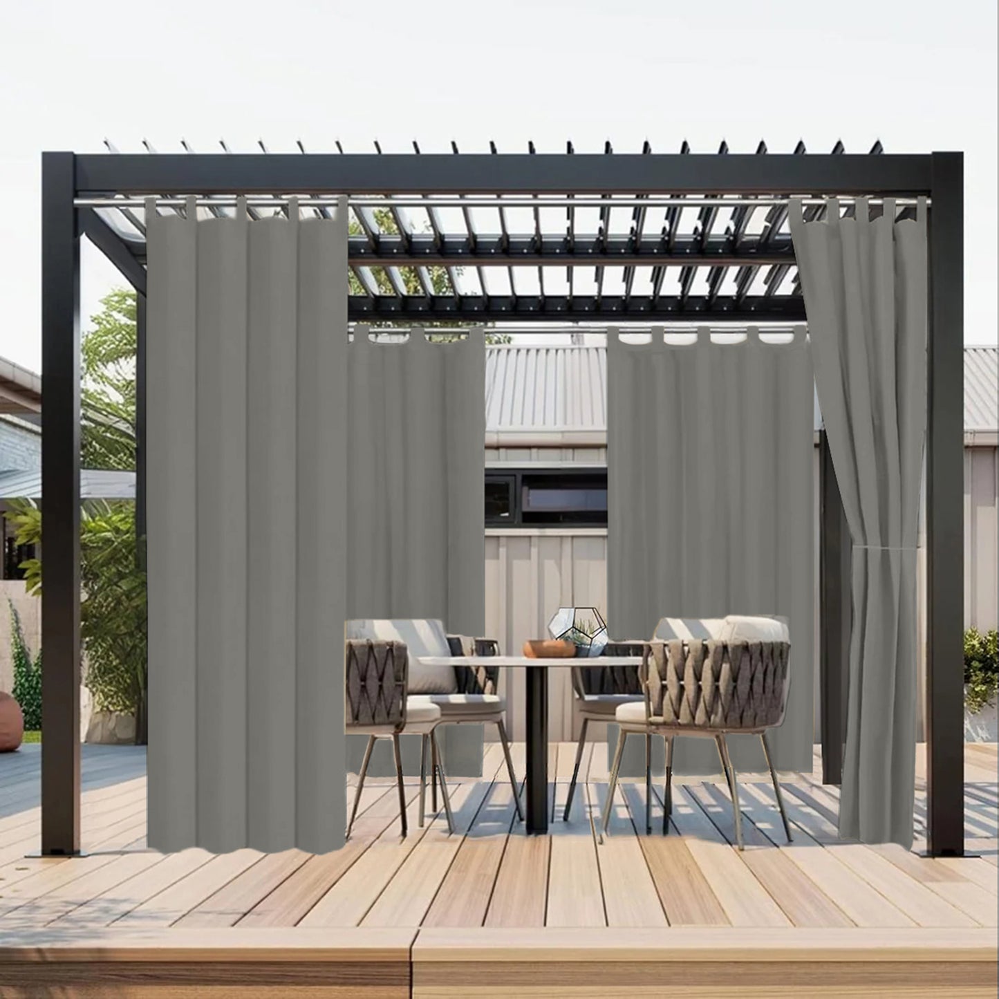 Wasserabweisender und Windstabiler Outdoor Vorhang für Terrasse und Garten