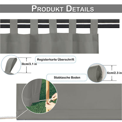 Wasserabweisender und Windstabiler Outdoor Vorhang für Terrasse und Garten