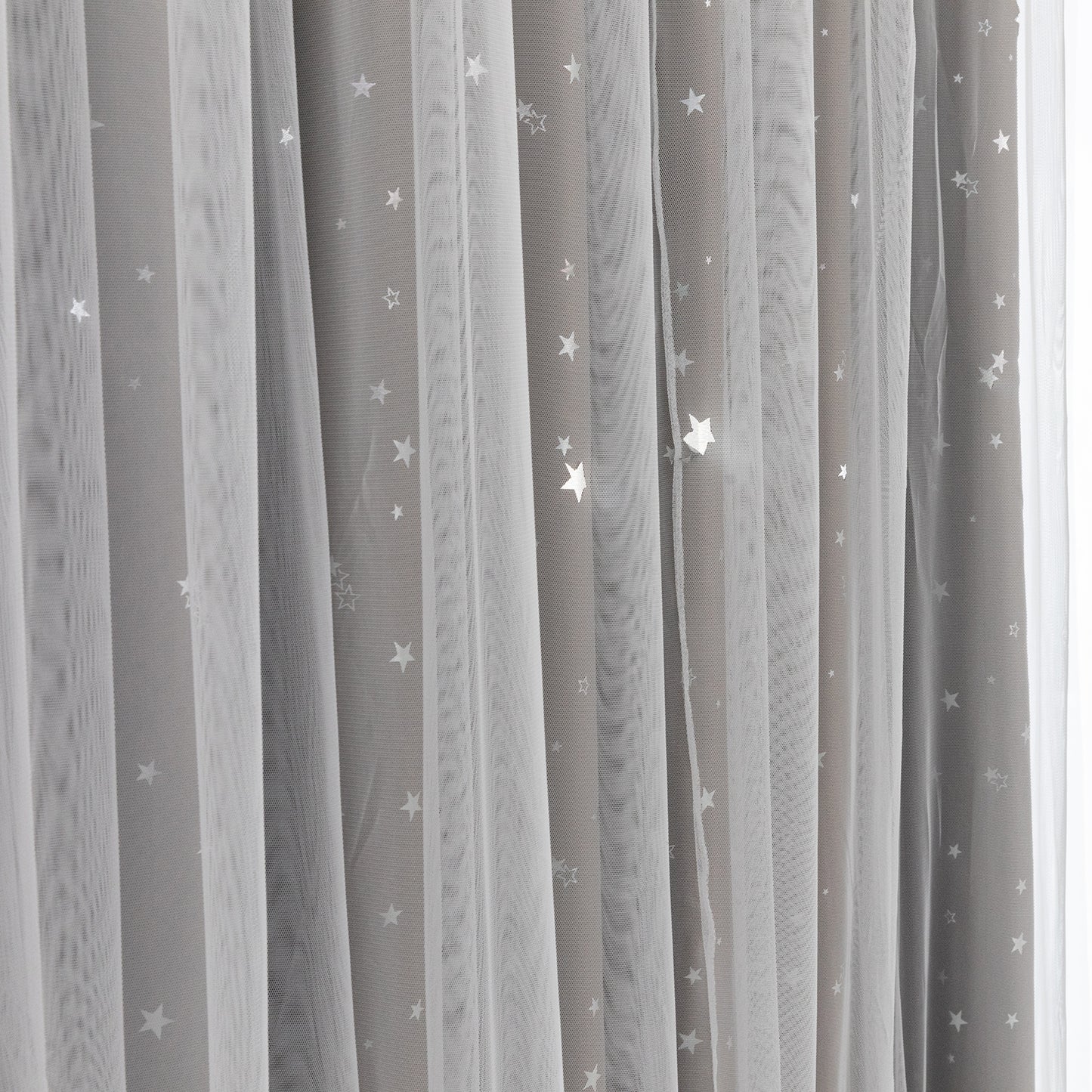 Double-Layer Curtains, 1 Panel, Gray, 132x160cm/132x213cm/132x243cm