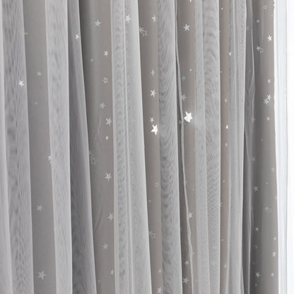 Double-Layer Curtains, 1 Panel, Gray, 132x160cm/132x213cm/132x243cm