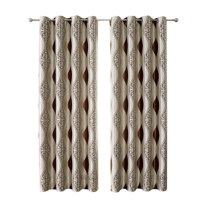 Rideaux géométriques, 1 panneau, marron, 100*130cm/100*250cm/140*260cm