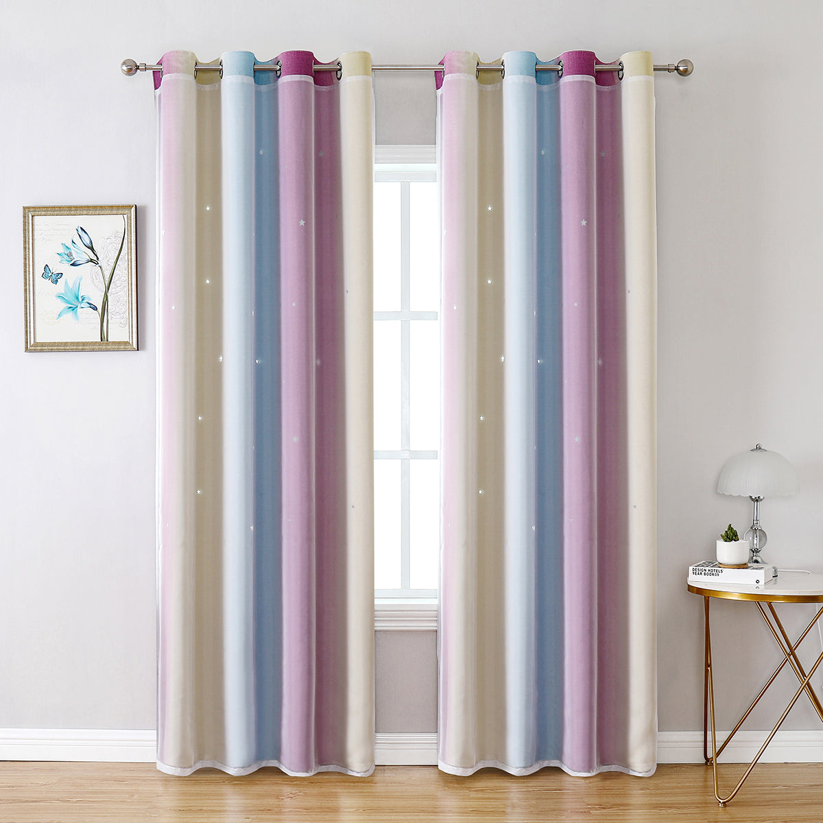 Rideaux occultants à double couche, 1 panneau, violet, 100 x 130 cm/134 x 160 cm/134 x 210 cm/134 x 240 cm