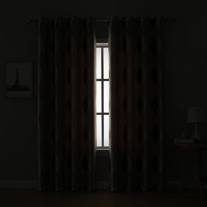 Rideaux géométriques, 1 panneau, marron, 100*130cm/100*250cm/140*260cm