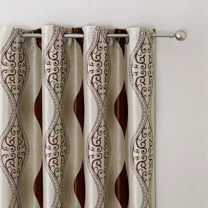 Rideaux géométriques, 1 panneau, marron, 100*130cm/100*250cm/140*260cm