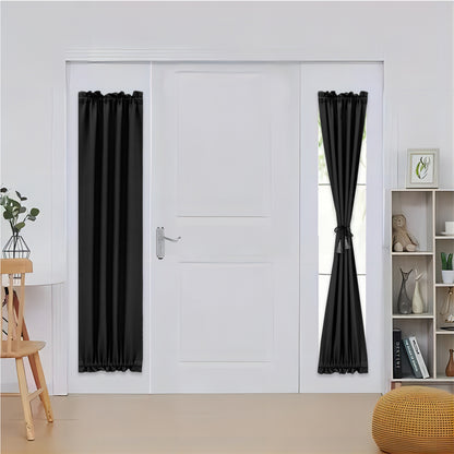 Rideaux de porte occultants, 1 panneau, noir, 61 x 102 cm/61 x 183 cm/132 x 102 cm/132 x 183 cm