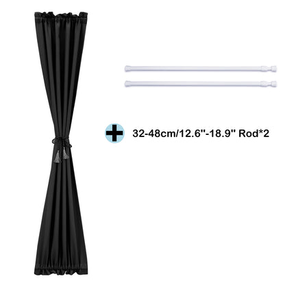 Rideaux de porte occultants, 1 panneau, noir, 61 x 102 cm/61 x 183 cm/132 x 102 cm/132 x 183 cm