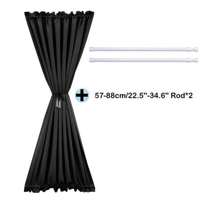 Rideaux de porte occultants, 1 panneau, noir, 61 x 102 cm/61 x 183 cm/132 x 102 cm/132 x 183 cm