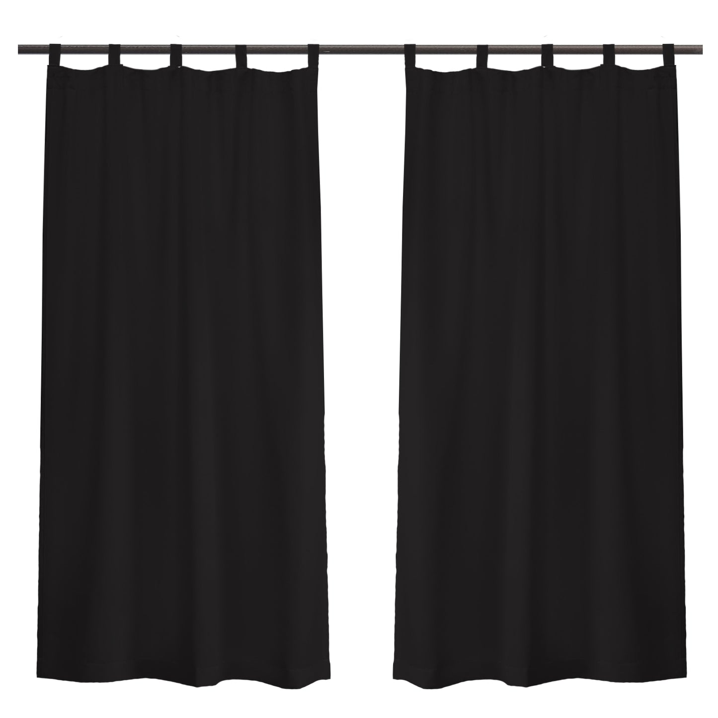 Patio Waterproof Blackout Outdoor Curtains, 1 Panel, Black, 132x213cm/132x241cm/132x274cm