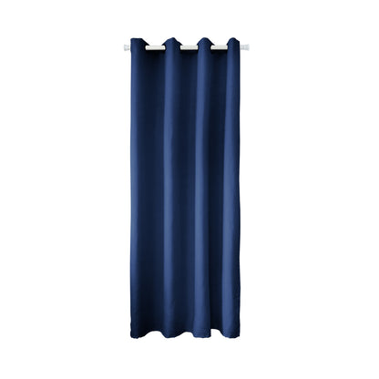 Rideaux de porte en coton, 1 panneau, bleu marine, 132 x 203 cm/132 x 244 cm