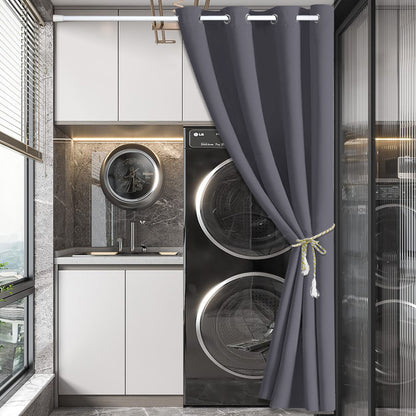 Blackout Door Curtains, 1 Panel, Gray, 132x203cm/132x244cm