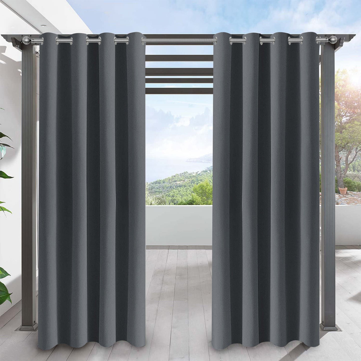 Rideau imperméable pour patio extérieur