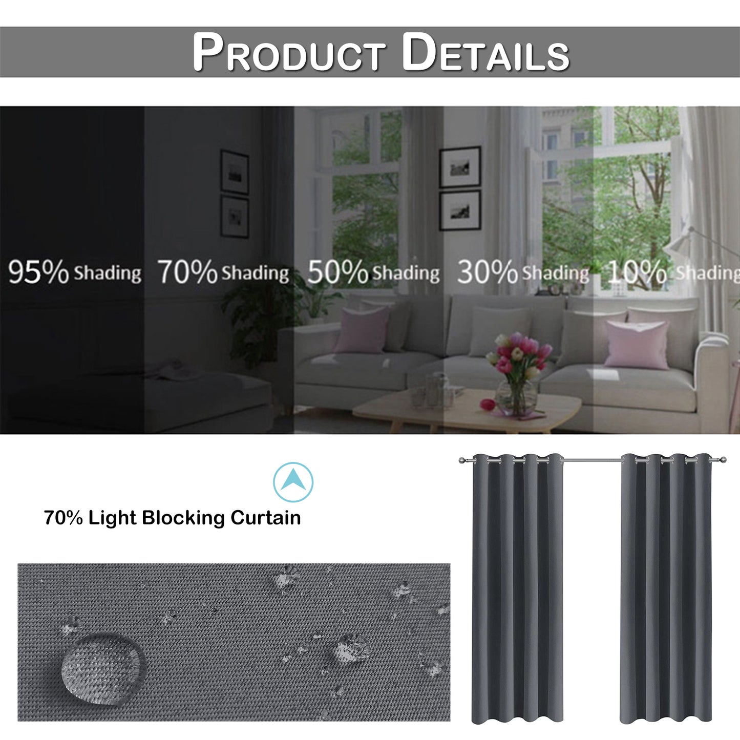 Rideau imperméable pour patio extérieur