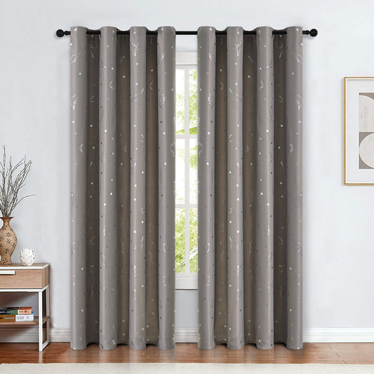 Printing Dinosaurs Curtains, 1 Panel, Gray, 100*130cm/100*250cm/140*260cm
