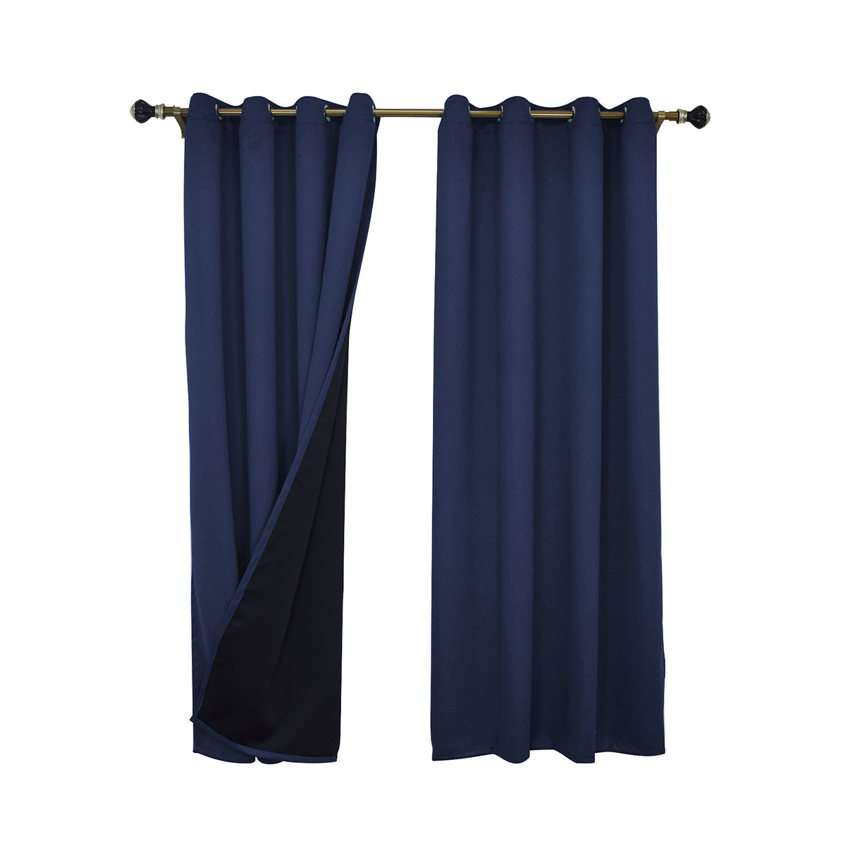Rideaux 100 % occultants, 1 panneau, bleu marine, 132 cm x 160 cm/132 cm x 213 cm