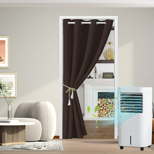 Blackout Door Curtains, 1 Panel, Brown, 132x203cm/132x244cm