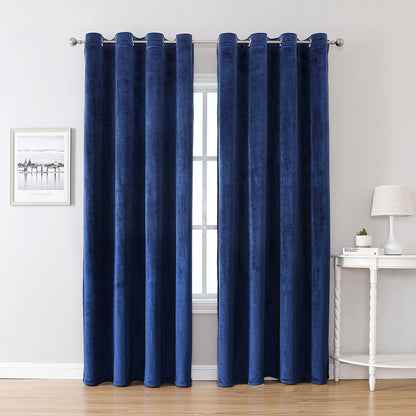 Rideaux en velours, 1 panneau, bleu, 132*164cm/132*214cm/132*244cm