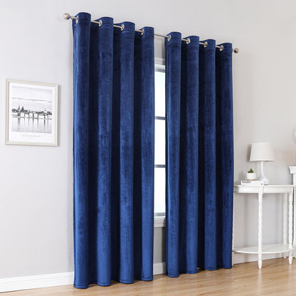 Rideaux en velours, 1 panneau, bleu, 132*164cm/132*214cm/132*244cm
