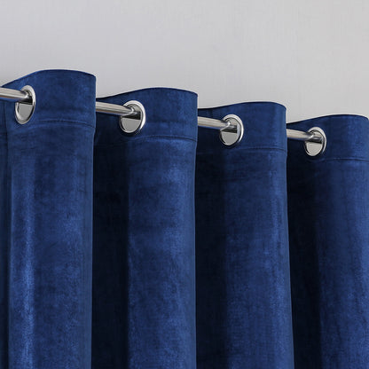 Rideaux en velours, 1 panneau, bleu, 132*164cm/132*214cm/132*244cm
