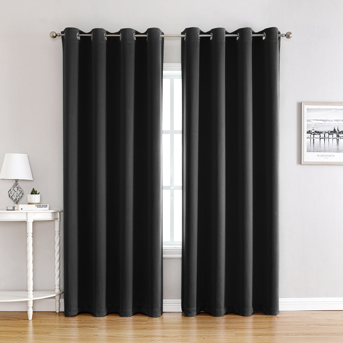 Verdunkelungsvorhänge, 1 Panel, Schwarz, 100*130cm/132*160cm/132*213cm/132*245cm