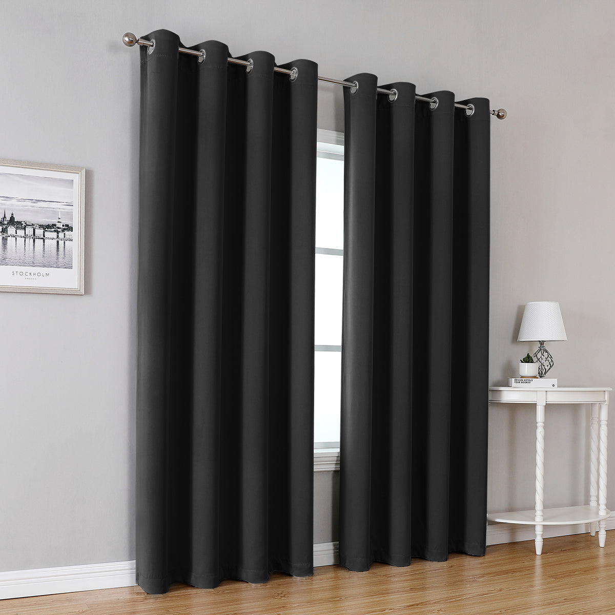 Verdunkelungsvorhänge, 1 Panel, Schwarz, 100*130cm/132*160cm/132*213cm/132*245cm