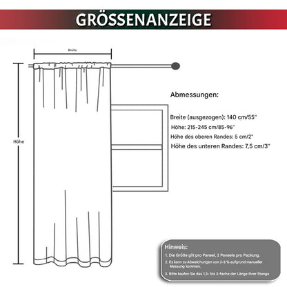 Rideau de Noël rouge et blanc à motif floral, lot de 2