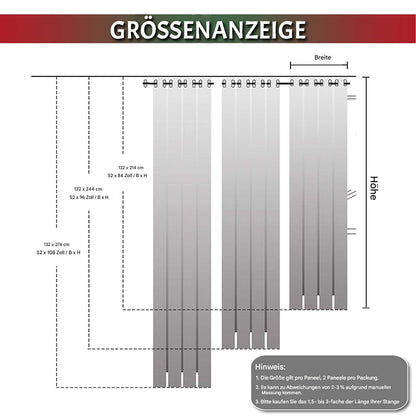 Weihnachts Samtvorhänge mit Goldfolie Schneeflocken 2-teilig Rot oder Grün