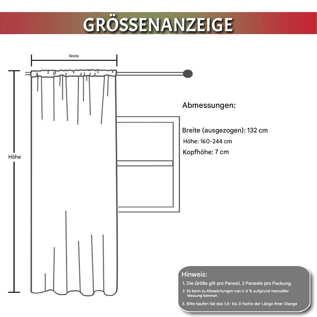 Rideau de Noël Flocons de neige Feuille d'or Lot de 2 rideaux transparents