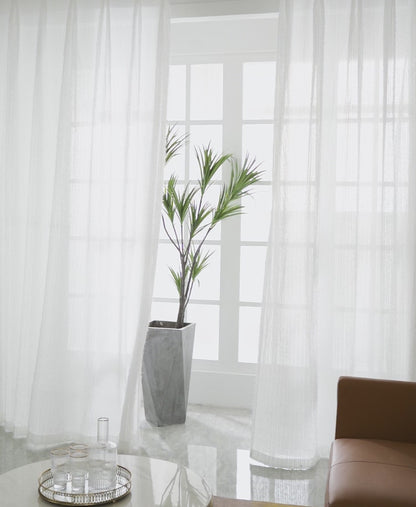 Voilage transparent à l'aspect tissé texturé – Elvane