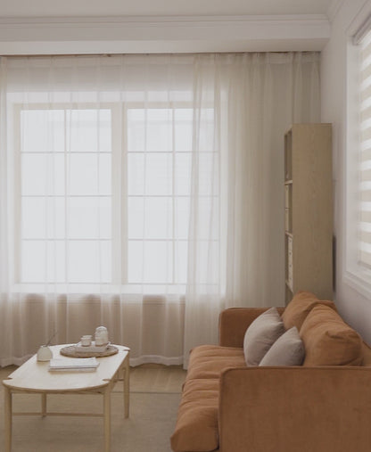 Voilage transparent à la texture lin naturel – Serena